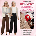 🌷LAST DAY SALE 65% OFF!!💥Women's High Waisted Wide Leg Trousers with a Flattering Drape