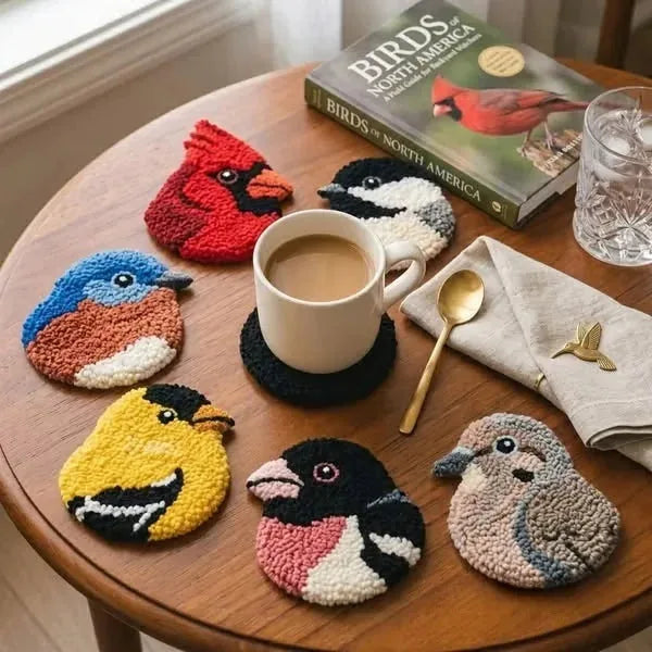 Bird Coasters Punch Needle Kit for Beginners Set
