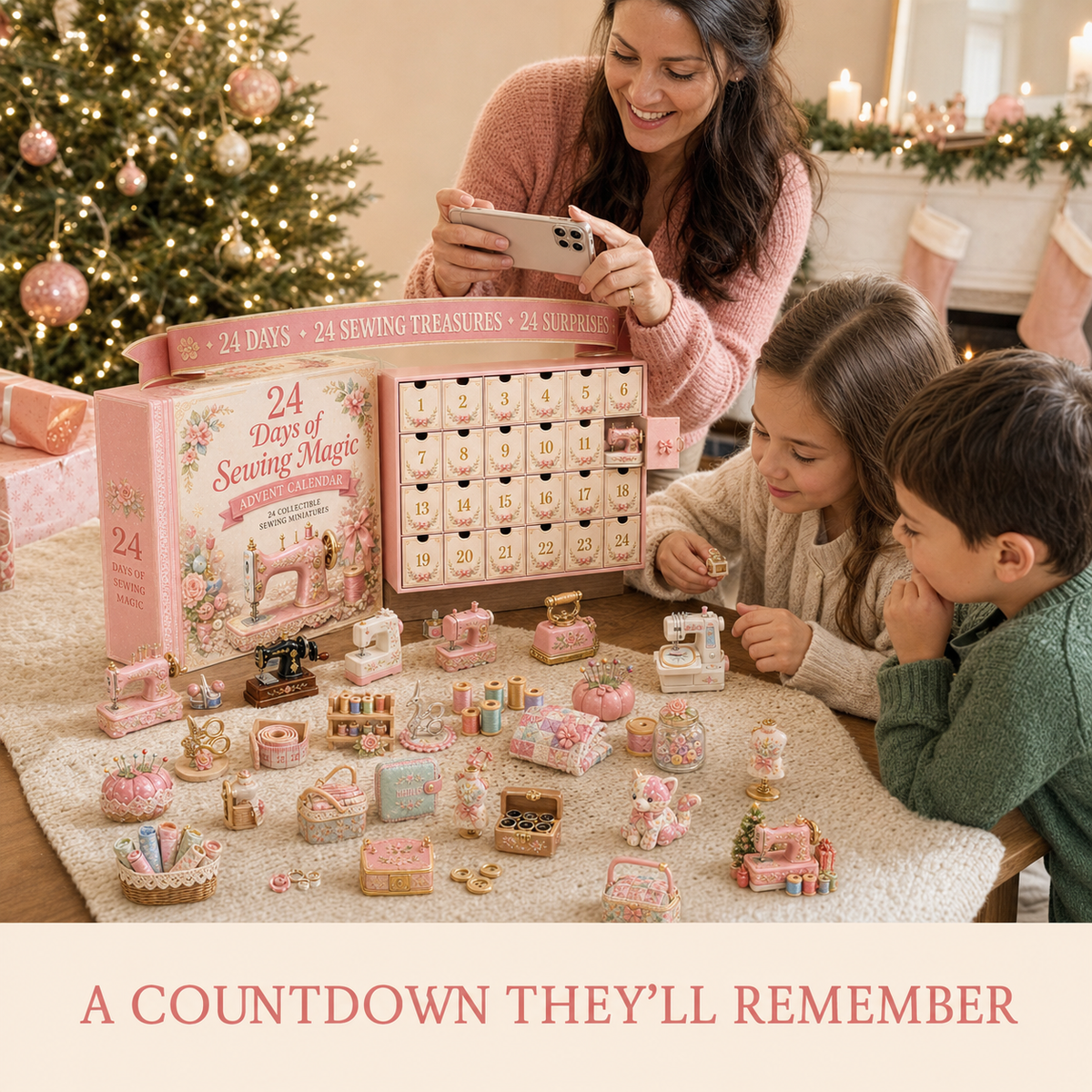 ✈️Last Day 50% OFF✨24 Days of Sewing Magic Advent Calendar – 24 Collectible Sewing Miniatures for Crafters, Quilters & Sewing Lovers