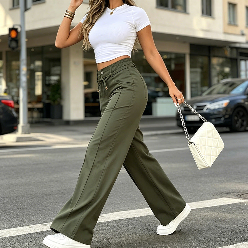 👖💥Women's High-Waisted Straight Leg Trousers