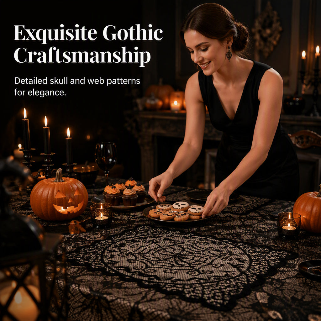 🎃Spooky Halloween Patterns Tablecloth and Placemats Set