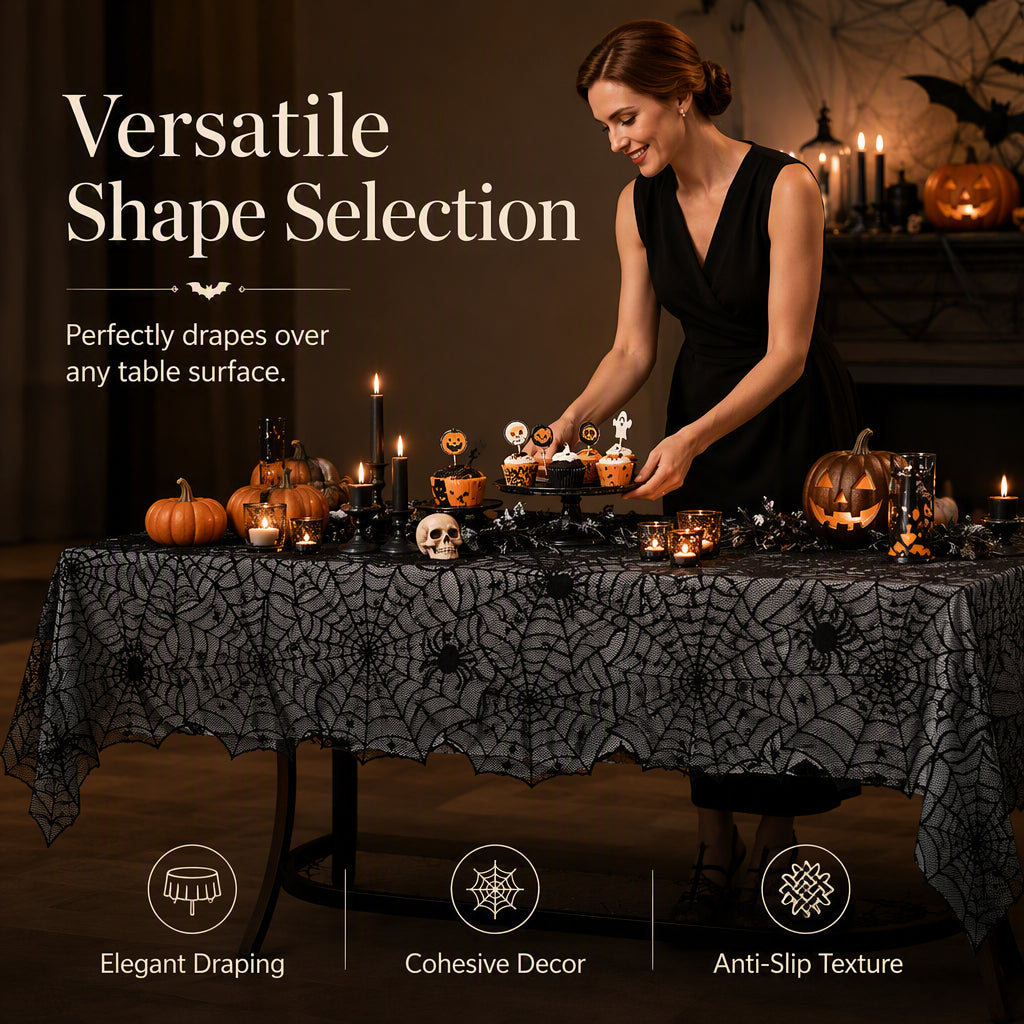 🎃Spooky Halloween Patterns Tablecloth and Placemats Set