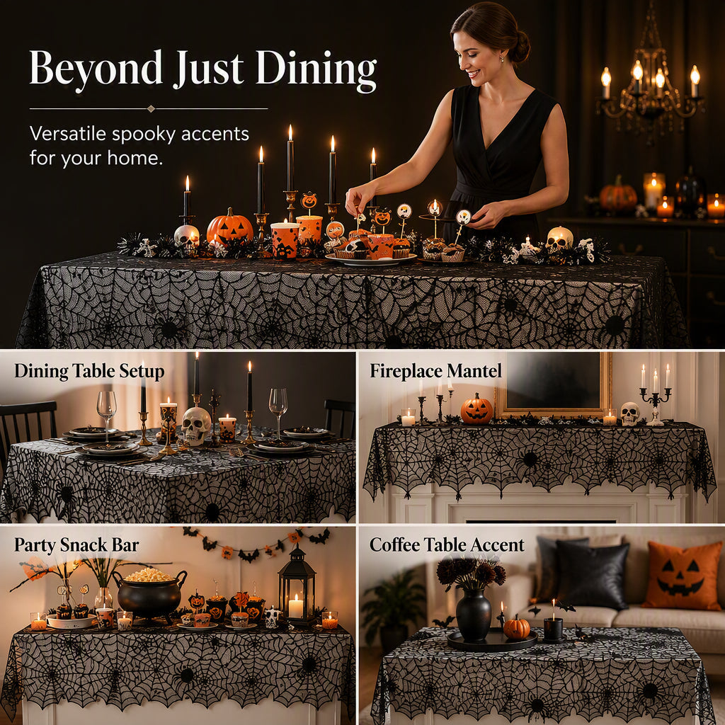 🎃Spooky Halloween Patterns Tablecloth and Placemats Set