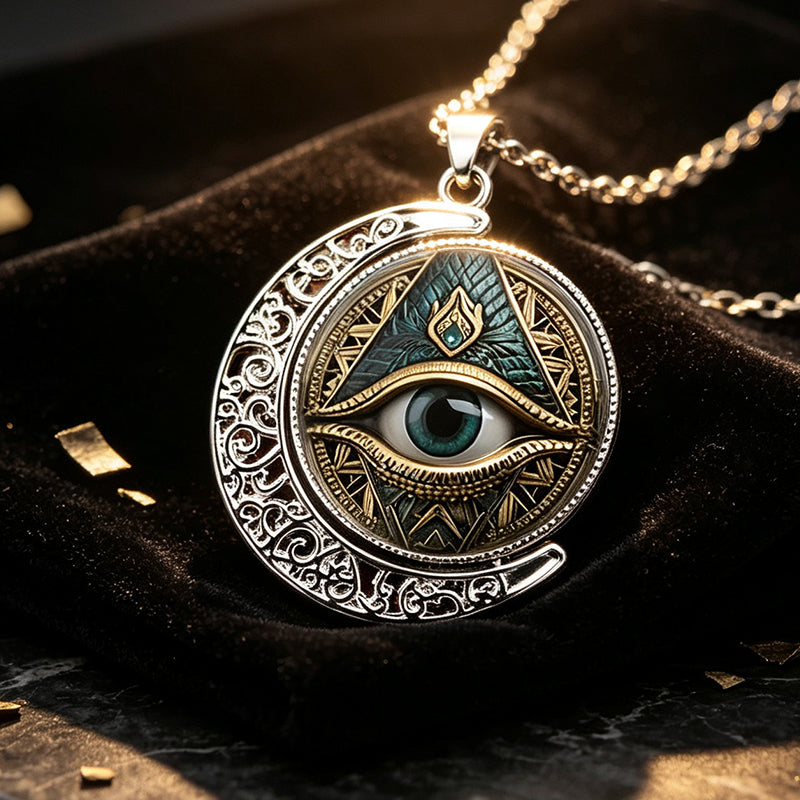 👁️Buy 1 get 1 free! ✨ Vintage All-Seeing Eye Pendant Necklace – Zinc Alloy – Gold/Silver – Mysterious Retro Design for Everyday and Evening Wear 🖤