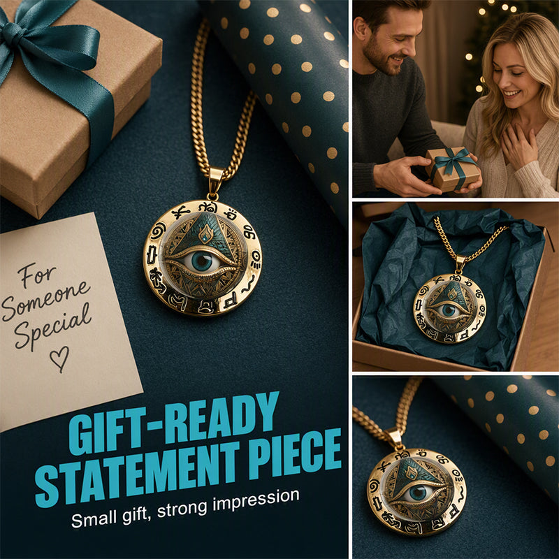👁️Buy 1 get 1 free! ✨ Vintage All-Seeing Eye Pendant Necklace – Zinc Alloy – Gold/Silver – Mysterious Retro Design for Everyday and Evening Wear 🖤