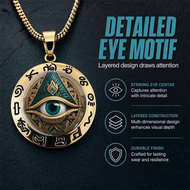 👁️Buy 1 get 1 free! ✨ Vintage All-Seeing Eye Pendant Necklace – Zinc Alloy – Gold/Silver – Mysterious Retro Design for Everyday and Evening Wear 🖤