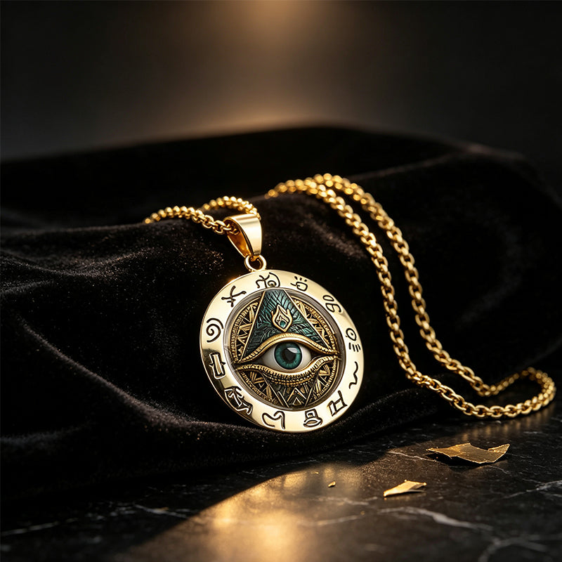 👁️Buy 1 get 1 free! ✨ Vintage All-Seeing Eye Pendant Necklace – Zinc Alloy – Gold/Silver – Mysterious Retro Design for Everyday and Evening Wear 🖤