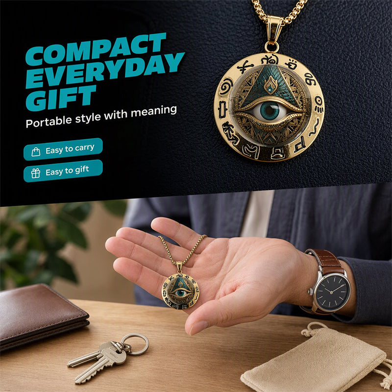 👁️Buy 1 get 1 free! ✨ Vintage All-Seeing Eye Pendant Necklace – Zinc Alloy – Gold/Silver – Mysterious Retro Design for Everyday and Evening Wear 🖤