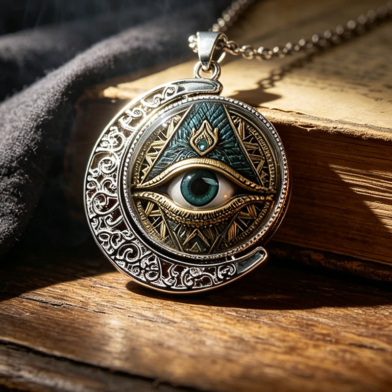 👁️Buy 1 get 1 free! ✨ Vintage All-Seeing Eye Pendant Necklace – Zinc Alloy – Gold/Silver – Mysterious Retro Design for Everyday and Evening Wear 🖤