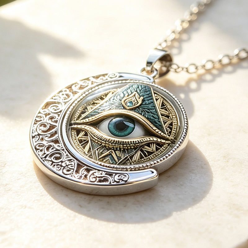 👁️Buy 1 get 1 free! ✨ Vintage All-Seeing Eye Pendant Necklace – Zinc Alloy – Gold/Silver – Mysterious Retro Design for Everyday and Evening Wear 🖤