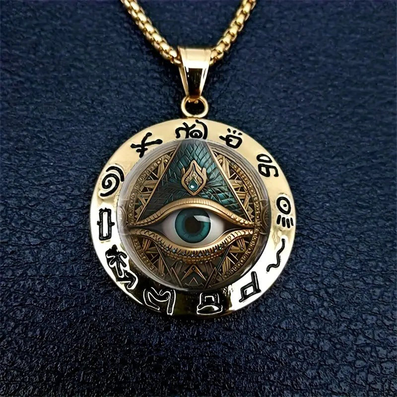 👁️Buy 1 get 1 free! ✨ Vintage All-Seeing Eye Pendant Necklace – Zinc Alloy – Gold/Silver – Mysterious Retro Design for Everyday and Evening Wear 🖤