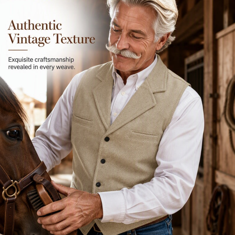 ✨Men's Vintage Lapel Herringbone Tweed Vest👔🐴