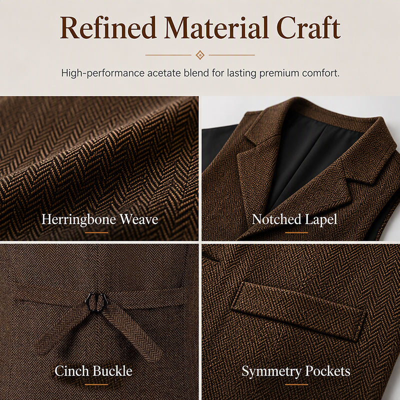 ✨Men's Vintage Lapel Herringbone Tweed Vest👔🐴