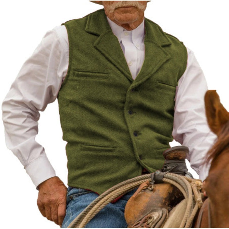 ✨Men's Vintage Lapel Herringbone Tweed Vest👔🐴