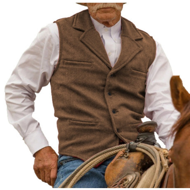 ✨Men's Vintage Lapel Herringbone Tweed Vest👔🐴
