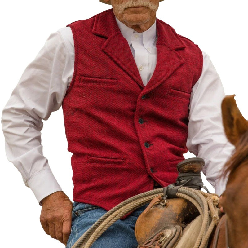 ✨Men's Vintage Lapel Herringbone Tweed Vest👔🐴