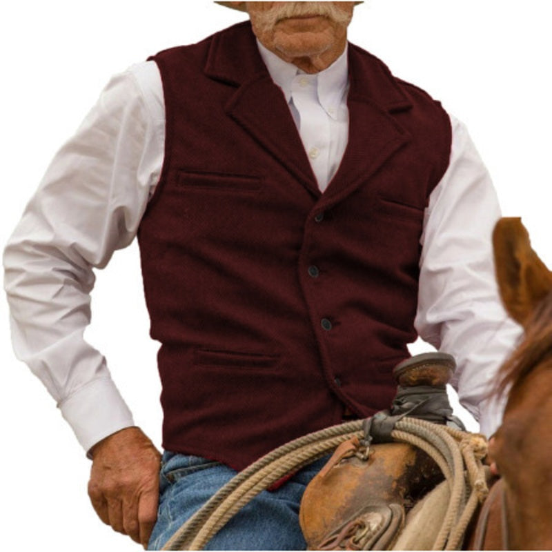 ✨Men's Vintage Lapel Herringbone Tweed Vest👔🐴