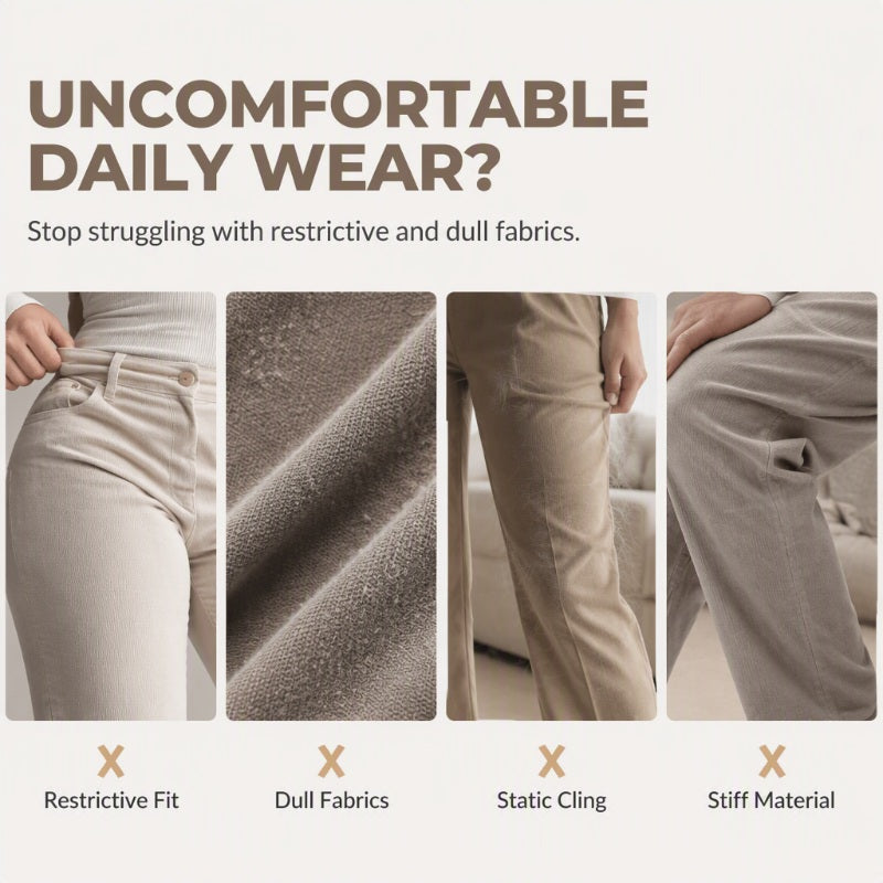 Women's Corduroy Wide-Leg Pants with Drawstring