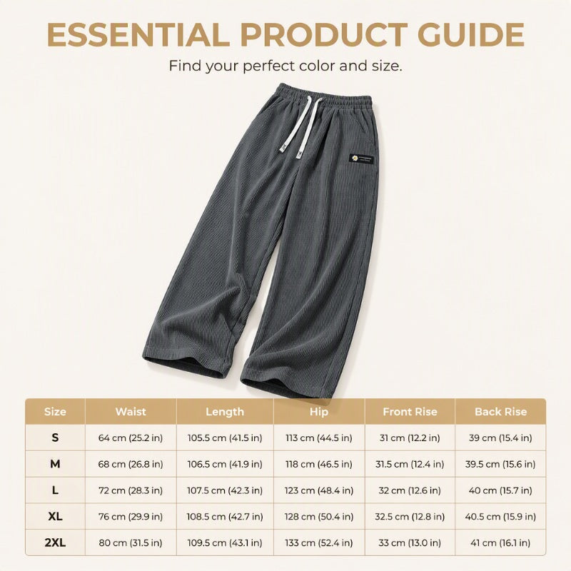 Women's Corduroy Wide-Leg Pants with Drawstring