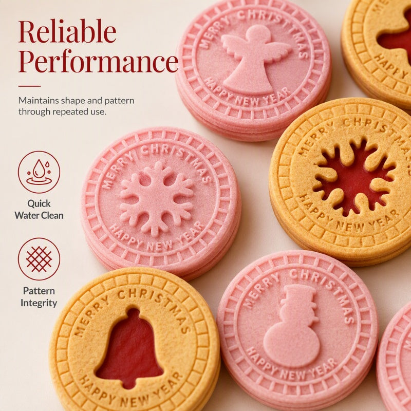 🎄🍪 3D Christmas Cookie Mould Set — 9 Festive Stamps for Holiday Baking