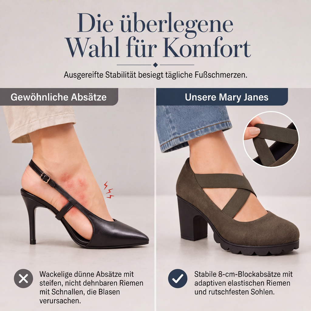 📢📢50% Off!!!🎉✨Women's high-heeled Mary Janes with round toe, criss-cross straps, block heel, platform, and cut-outs.