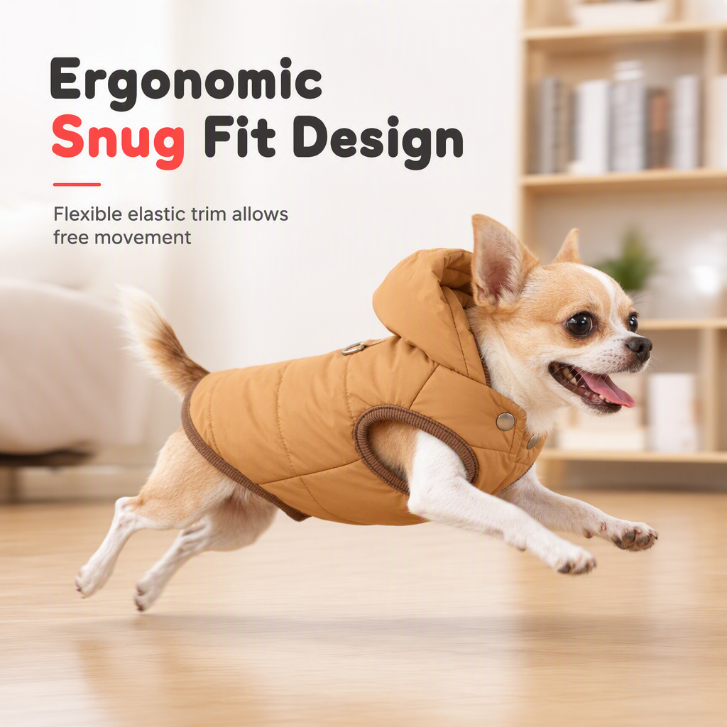 ⏳🔥LIMITED-TIME 50% OFF! ⏰🐕 Hooded Dog Coat – Fleece‑lined, windproof & built‑in harness 🧥✨