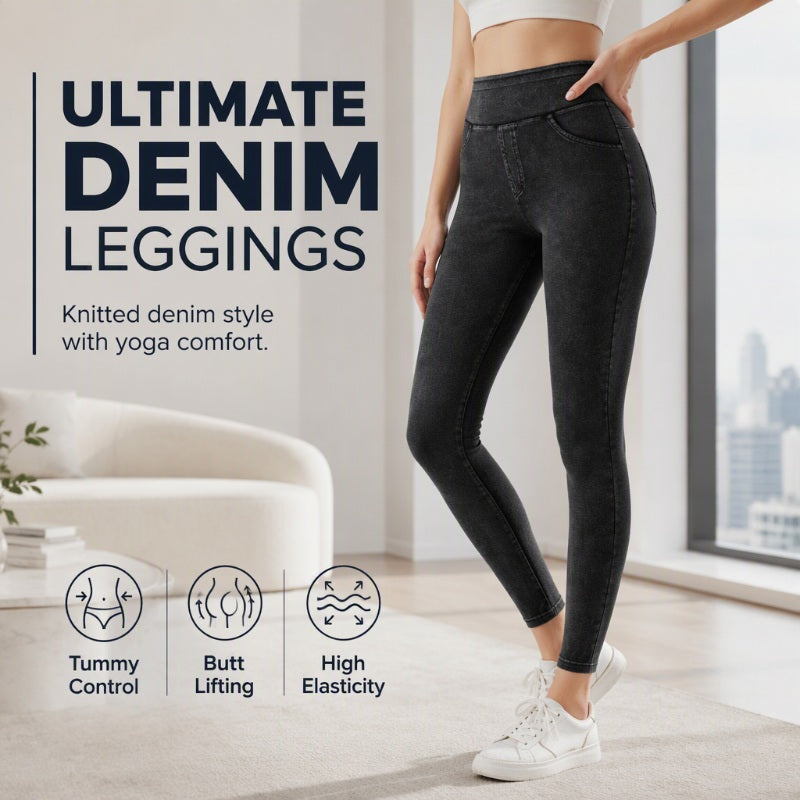 ✨ High Waist Denim Leggings That Shape & Flatter Your Figure