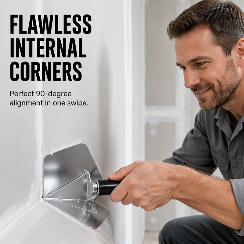🔧 Corner Trowel: Stainless Steel Blade, Ergonomic Grip, for Flawless Internal & External Corners