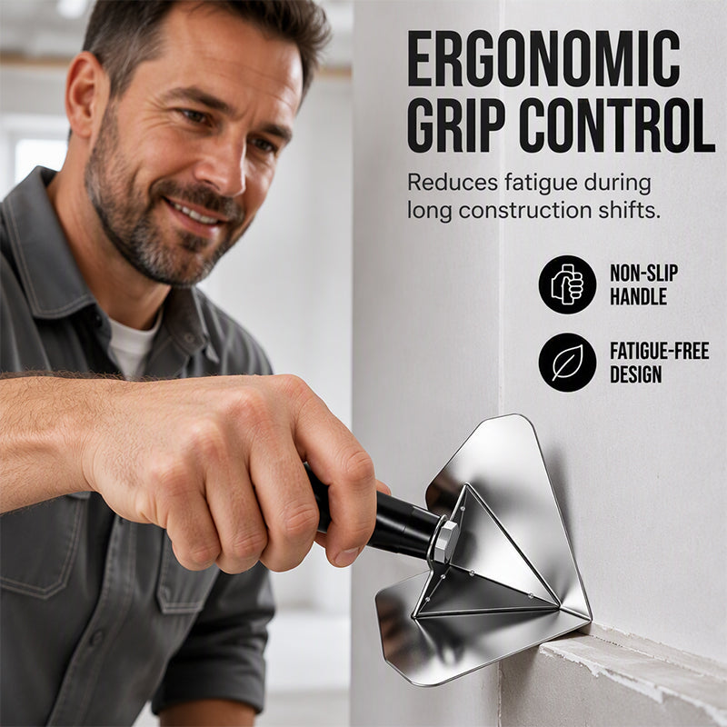 🔧 Corner Trowel: Stainless Steel Blade, Ergonomic Grip, for Flawless Internal & External Corners