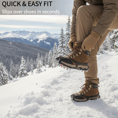 18 teeth, easy on/off & secure fit. Winter safety – grab yours! ✅